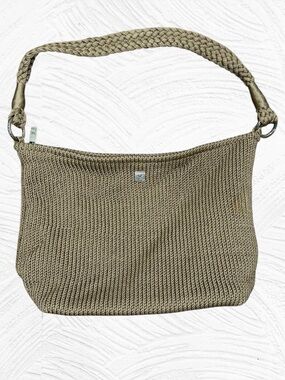 Lina Woven Hobo Shoulder Bag - Light Brown Small